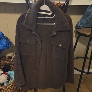 Women's Choclate Brown Sherpa Jacket